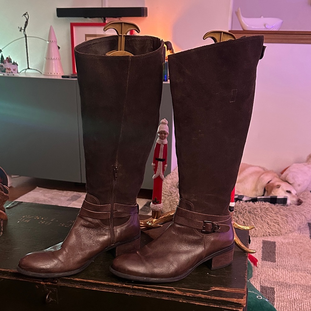 J. Jill Dark Brown Leather Heeled Boots - Picture 2 of 4
